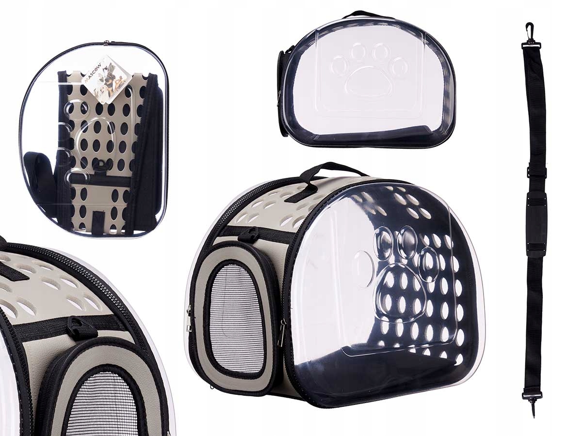 Přepravka pro psa kočku Králíka skládací Šedý přes rameno Pro Zvířata Velký