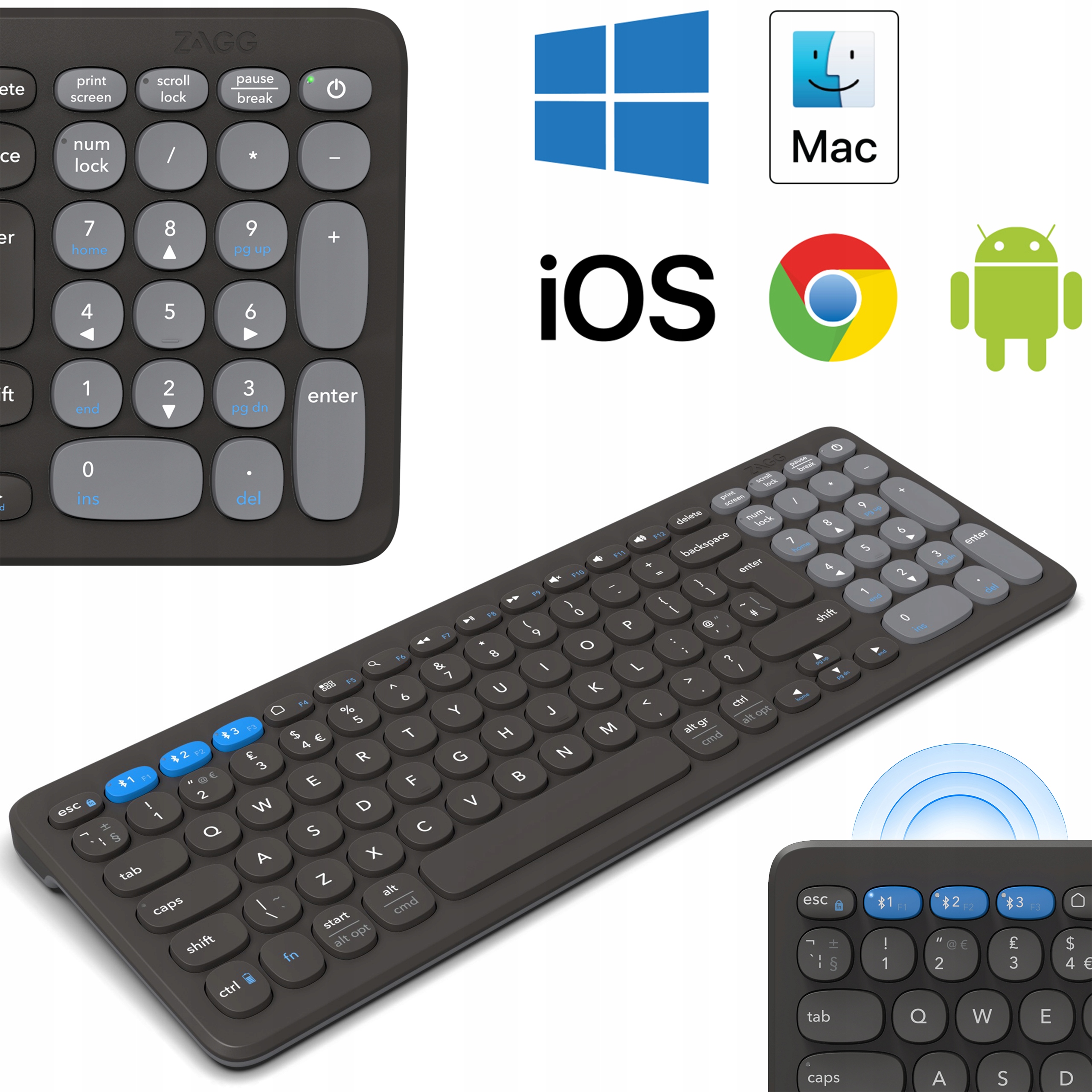 Zagg Pro Keyboard 15 – Bezdrátová klávesnice s číselným rozložením