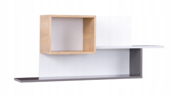 Półka JOKER 12 biały/grafit/szary/dąb lefkas 120/50/25 system młodzieżowy