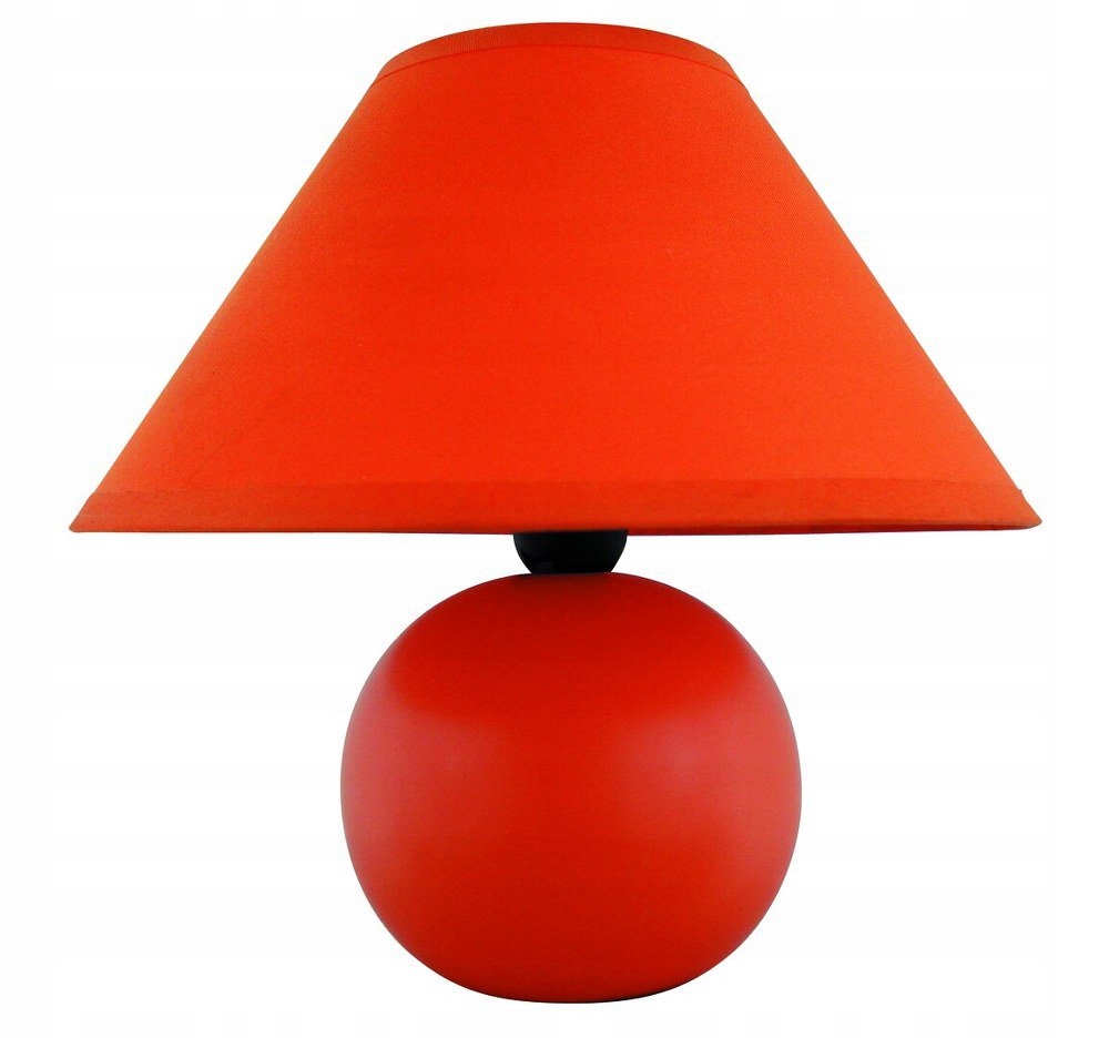 Pomarańczowa lampa stołowa ze stożkowym abażurem