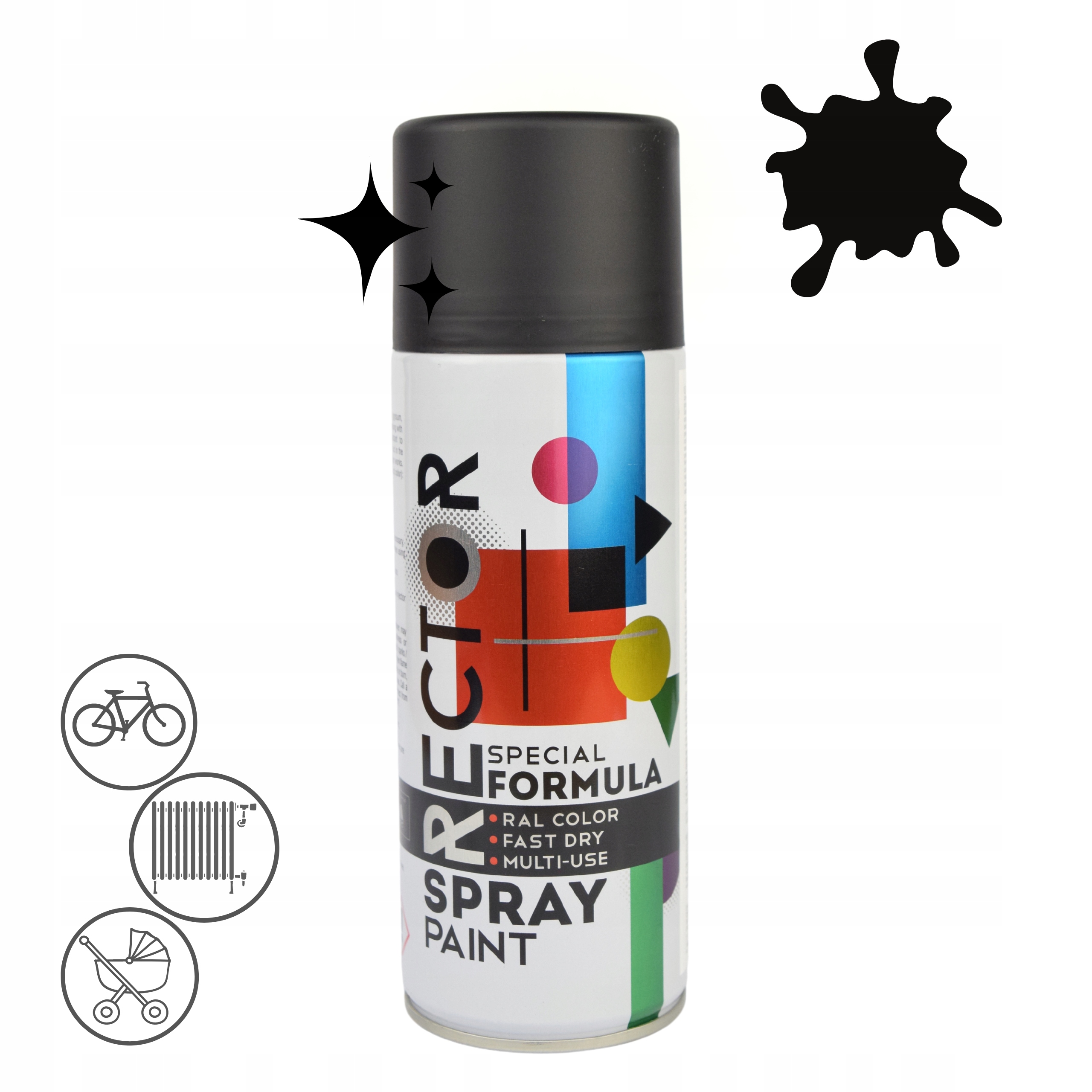 

Lakier farba emalia uniwersalna spray czarna 400ml