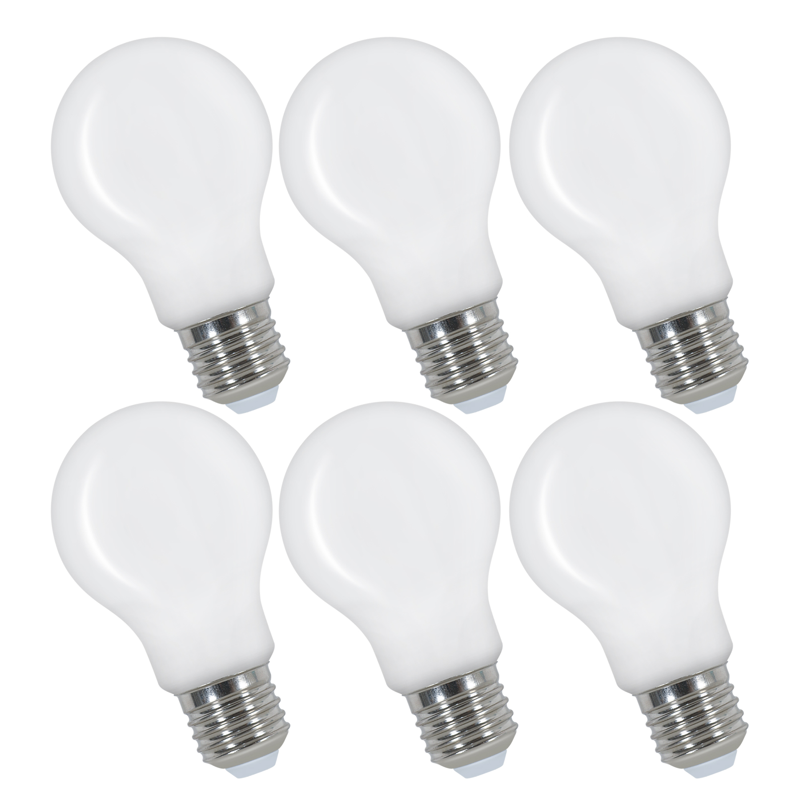 Sada 6× Led žárovka, skleněná, patice E27, tvar A60, 4W, 400 lm, 3000K (teplá bílá) Comely