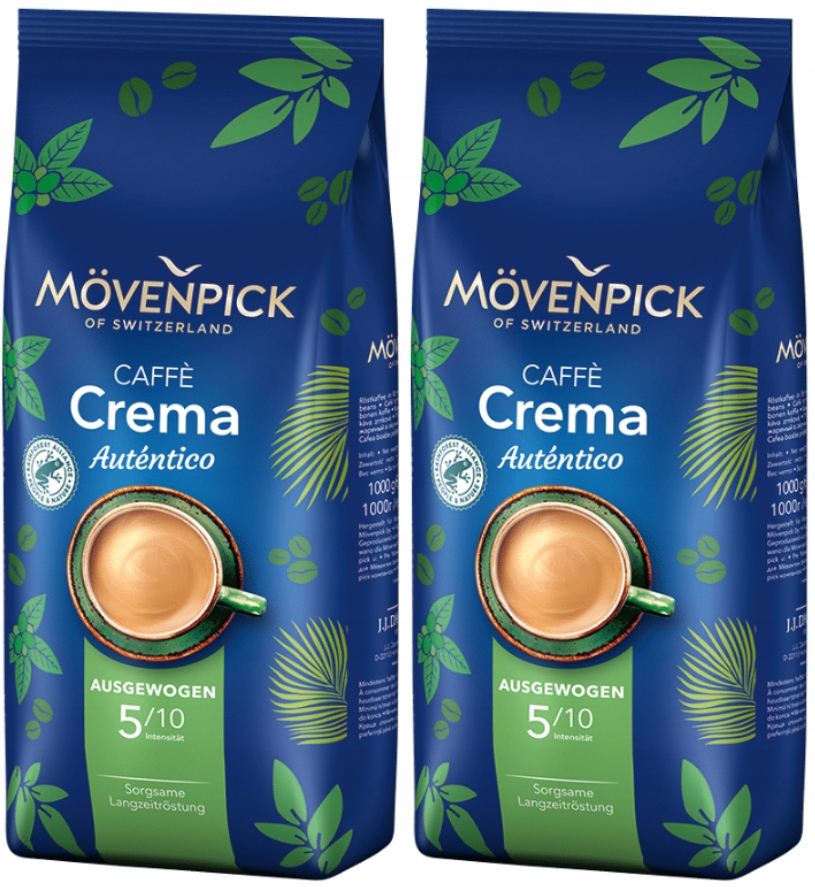 Levně Movenpick Caffe Crema Autentico káva zrnková 2x1 kg