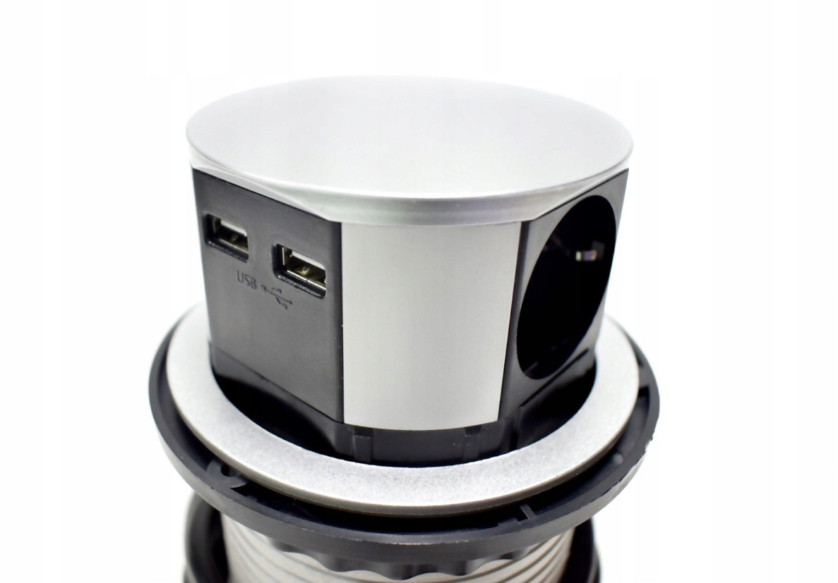 4-krotne gniazdo stołowe chowane z usb Marka Bituxx