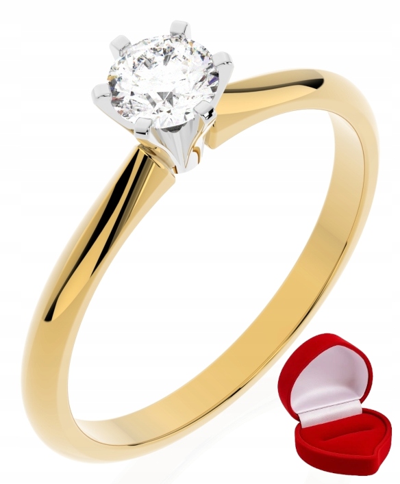 Zlatý Prstýnek 585 14k Diamant Brylant 0,30 ct R0