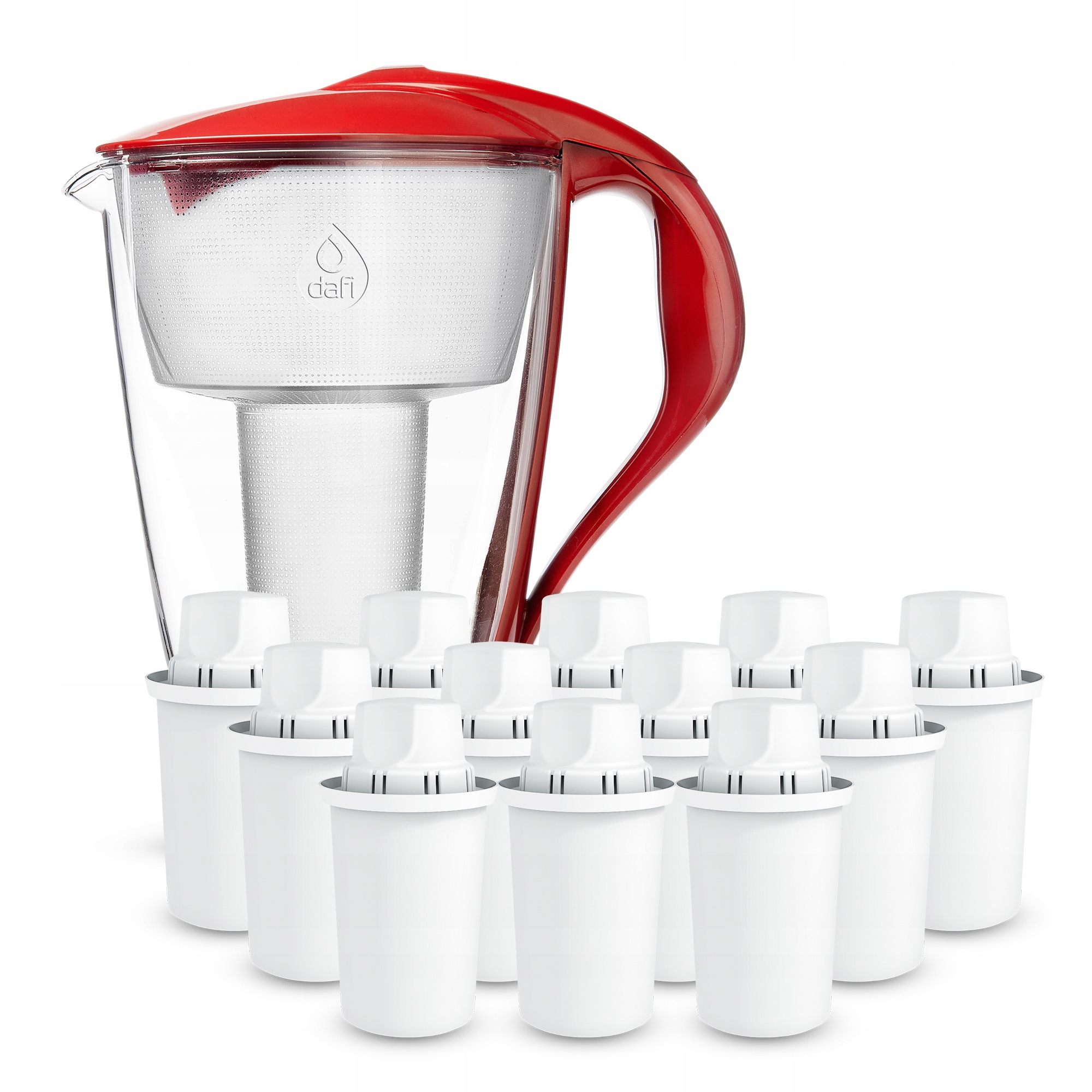Set sklenená kanvica Dafi Crystal Led 2 l maková 12 náplní Classic