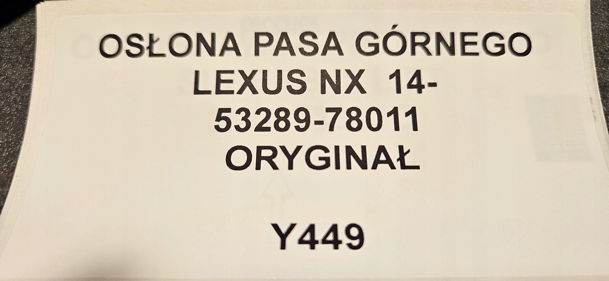 Blende Abdeckung gurt oben LEXUS NX 14- 53289-78011 ORYG