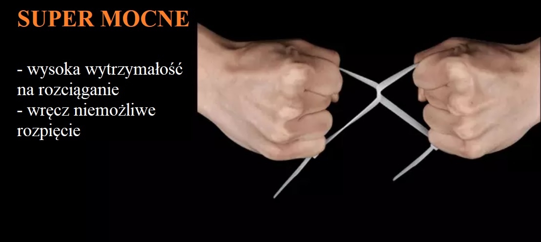 Opaski zaciskowe kablowe 5x400 100szt czarne Długość 400 mm