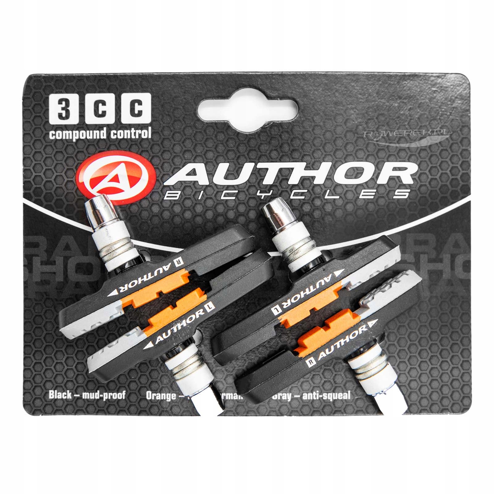 Klocki Author ABS-3CC do V-Brake MTB - 2 PARY Materiał inny