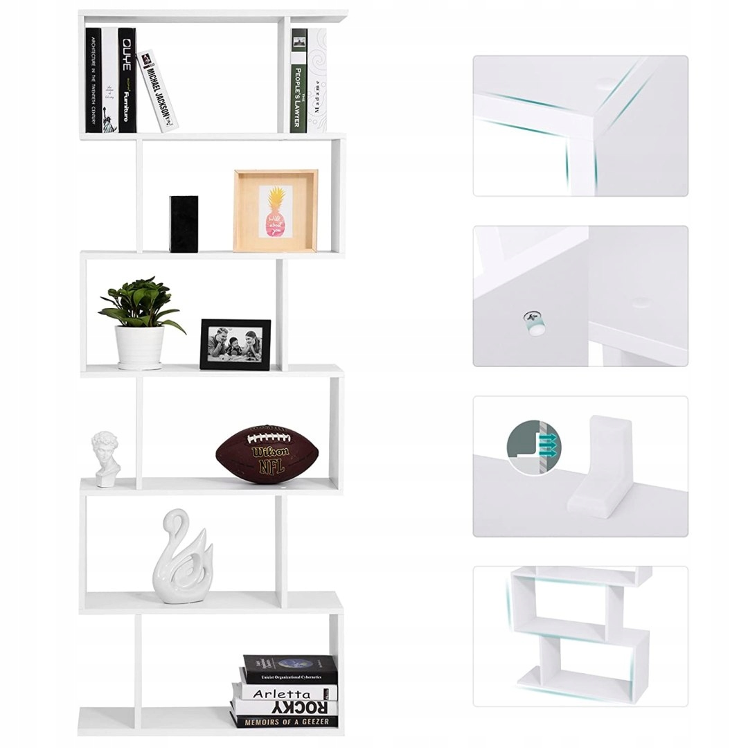 REGAŁ PÓŁKA NA KSIĄŻKI - LBC61WT Szerokość mebla 70 cm