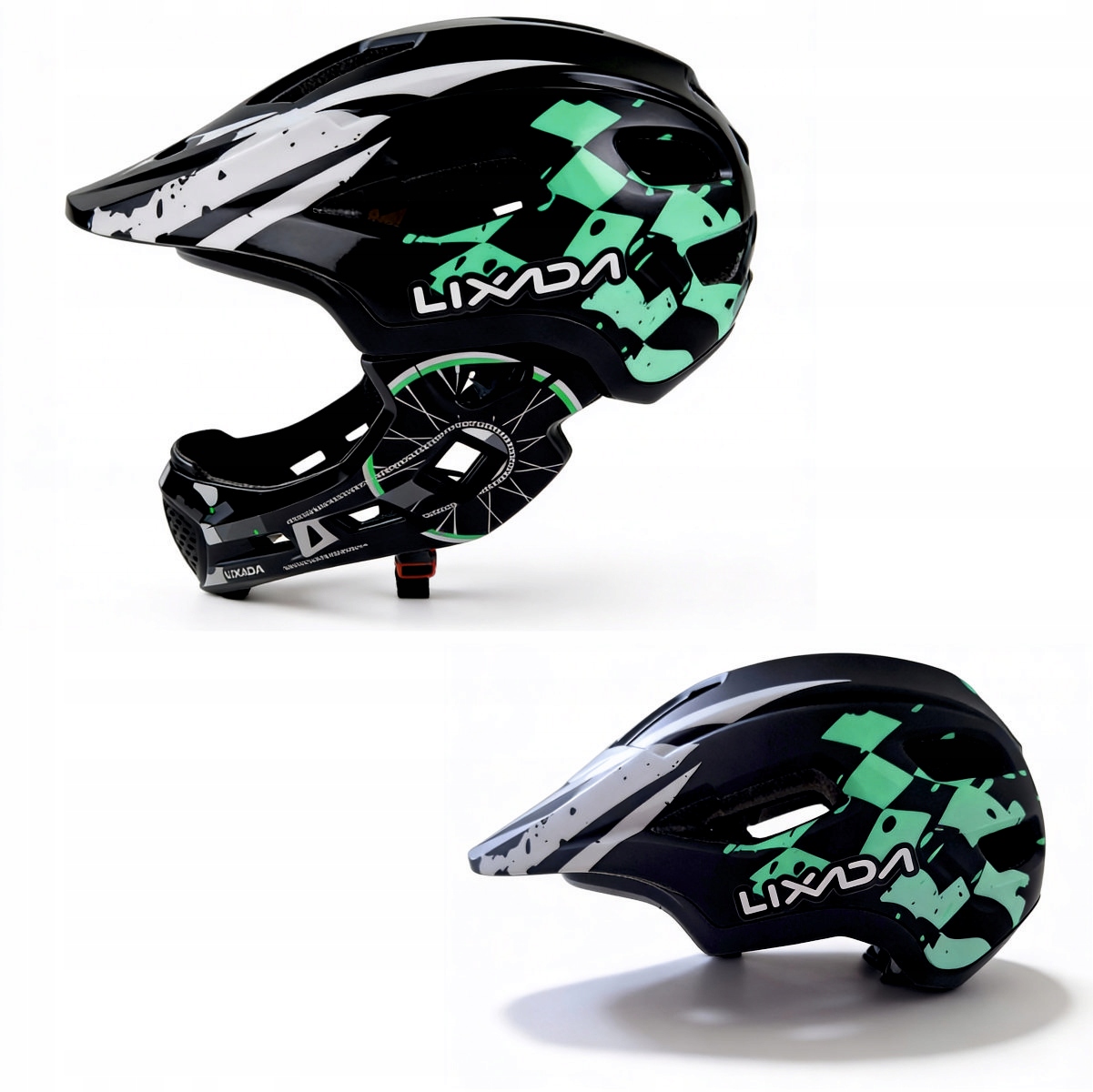 Lixada JC-014 – dziecięcy kask rowerowy z odpinaną szczęką – Rozmiar 50-56