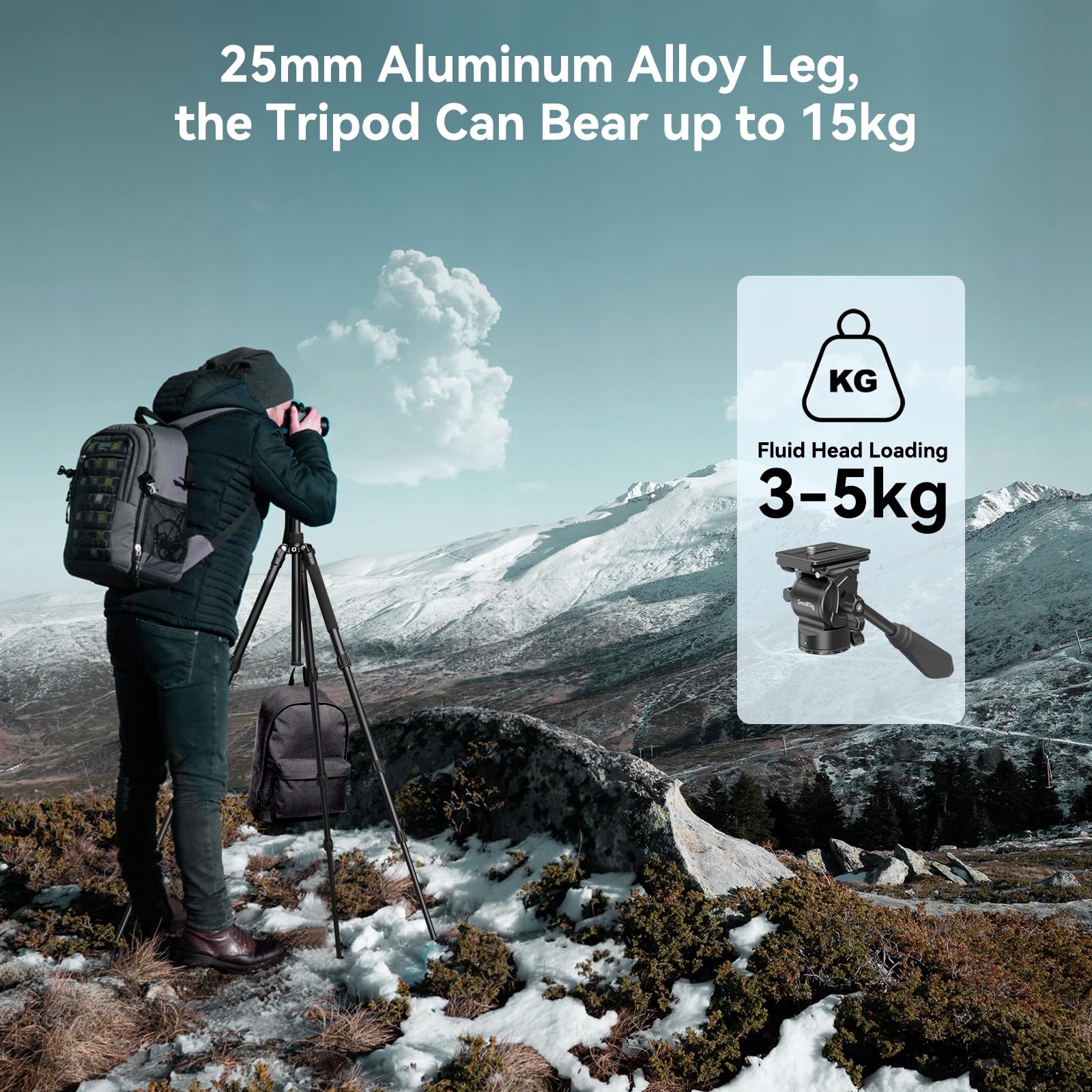 SMALLRIG Statyw Wideo 71" z Głowicą Fluidową, Maks Obciążenie 15 kg — miniatura 6