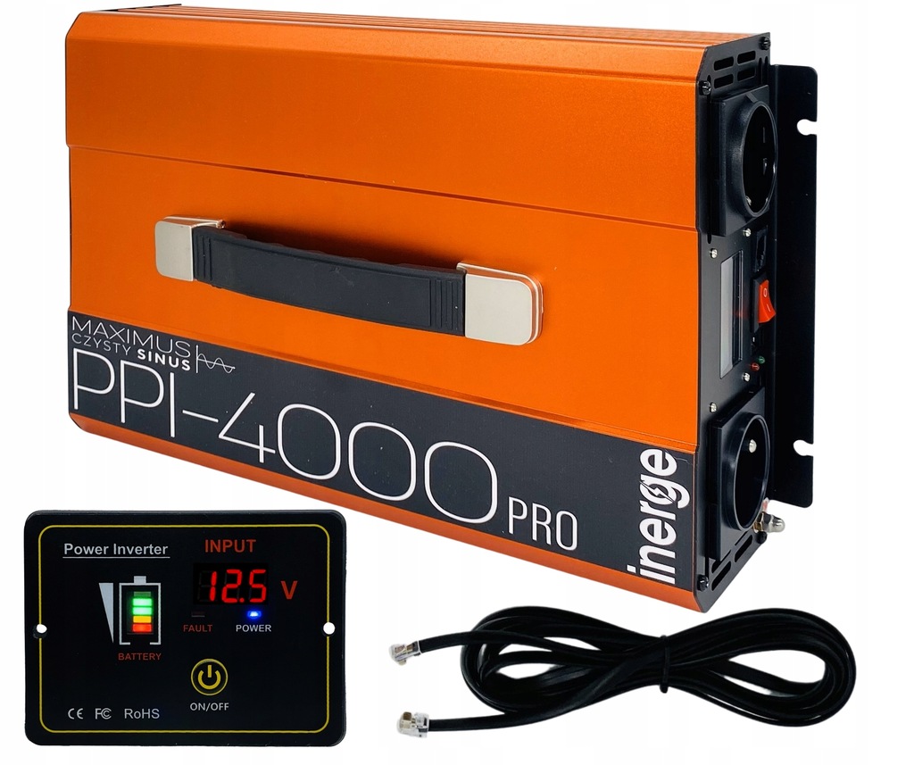 Przetwornica Napięcia Maximus Pro 12V 230V 4000VA 2000W Czysty Sinus Pilot