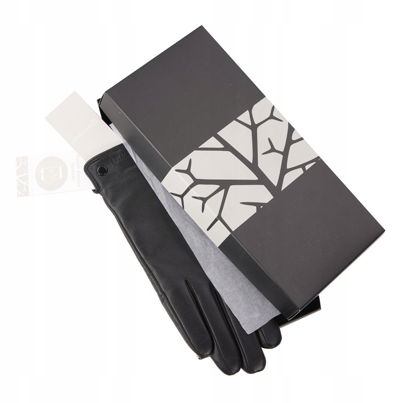 BETLEWSKI Rękawiczki damskie skóra smartfona XXL czarne modne Rozmiar XXL