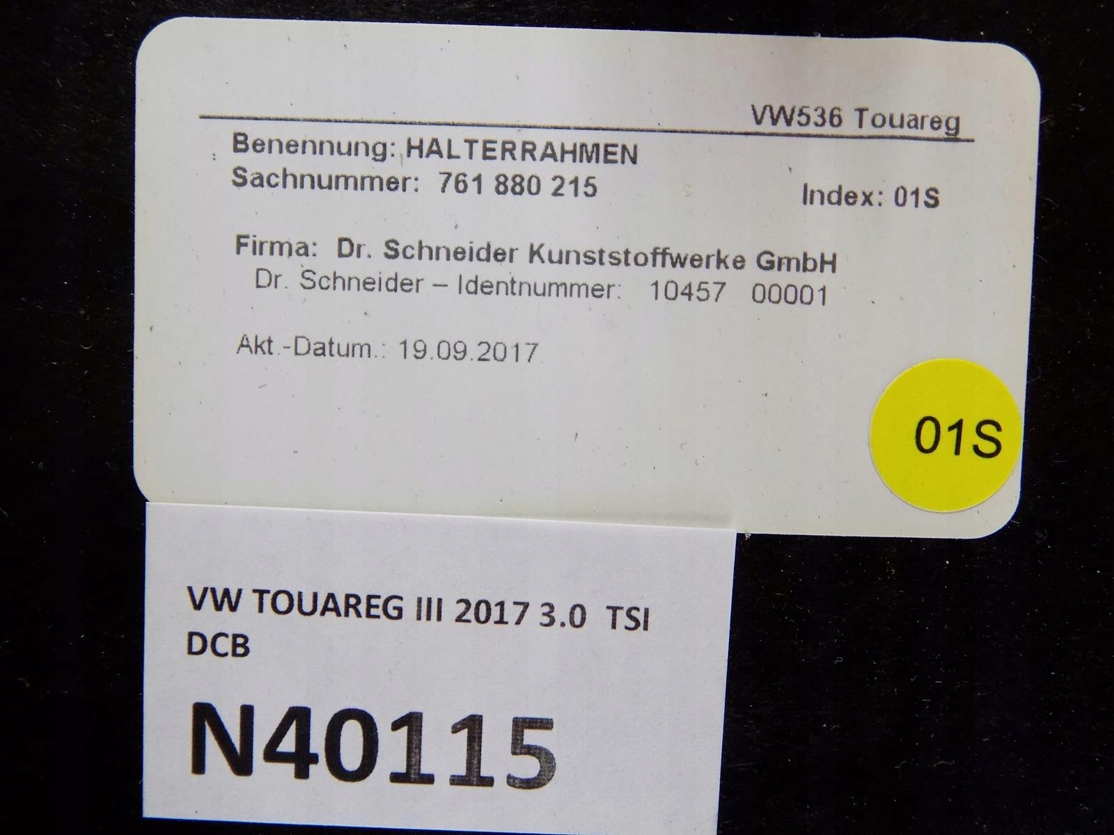 VW TOUAREG III frame MOCUJACA 761880215