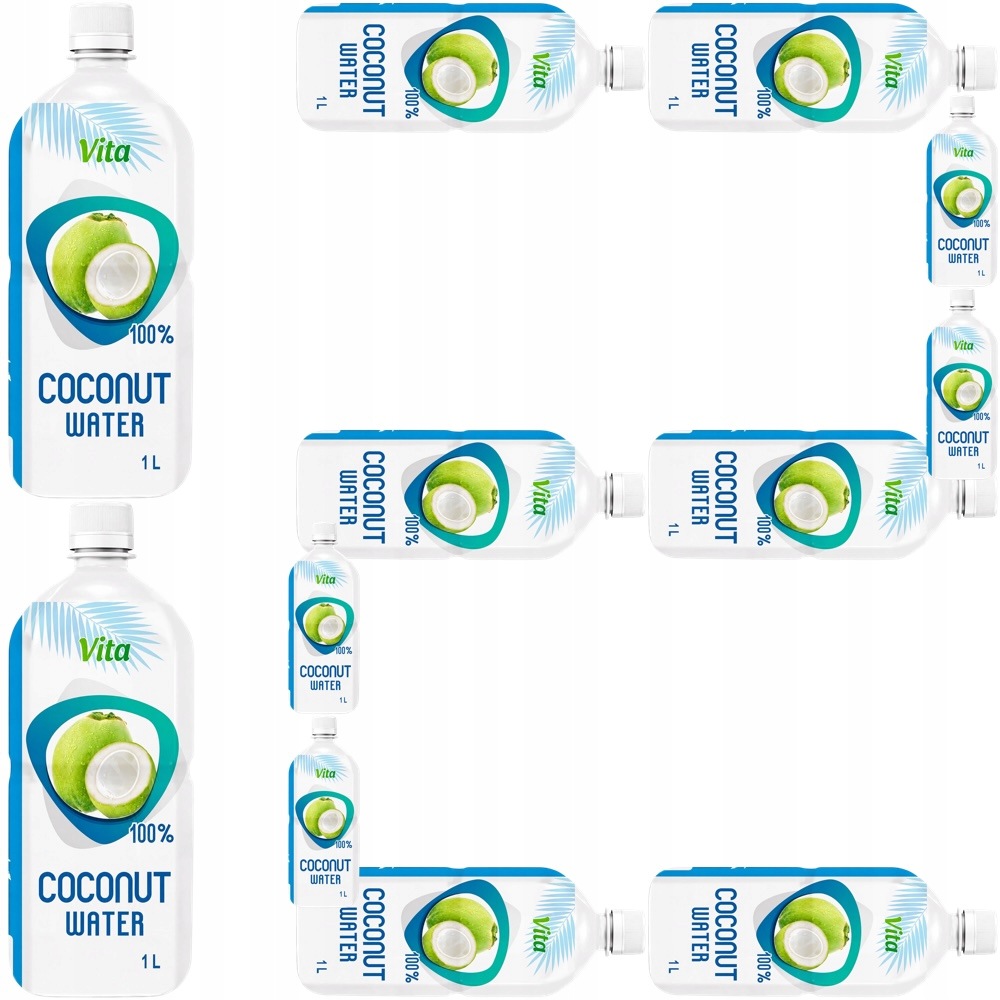 12 x Zdrowa Naturalna Duża Woda Kokosowa Coconut Water 1000ml 1Litr Vita