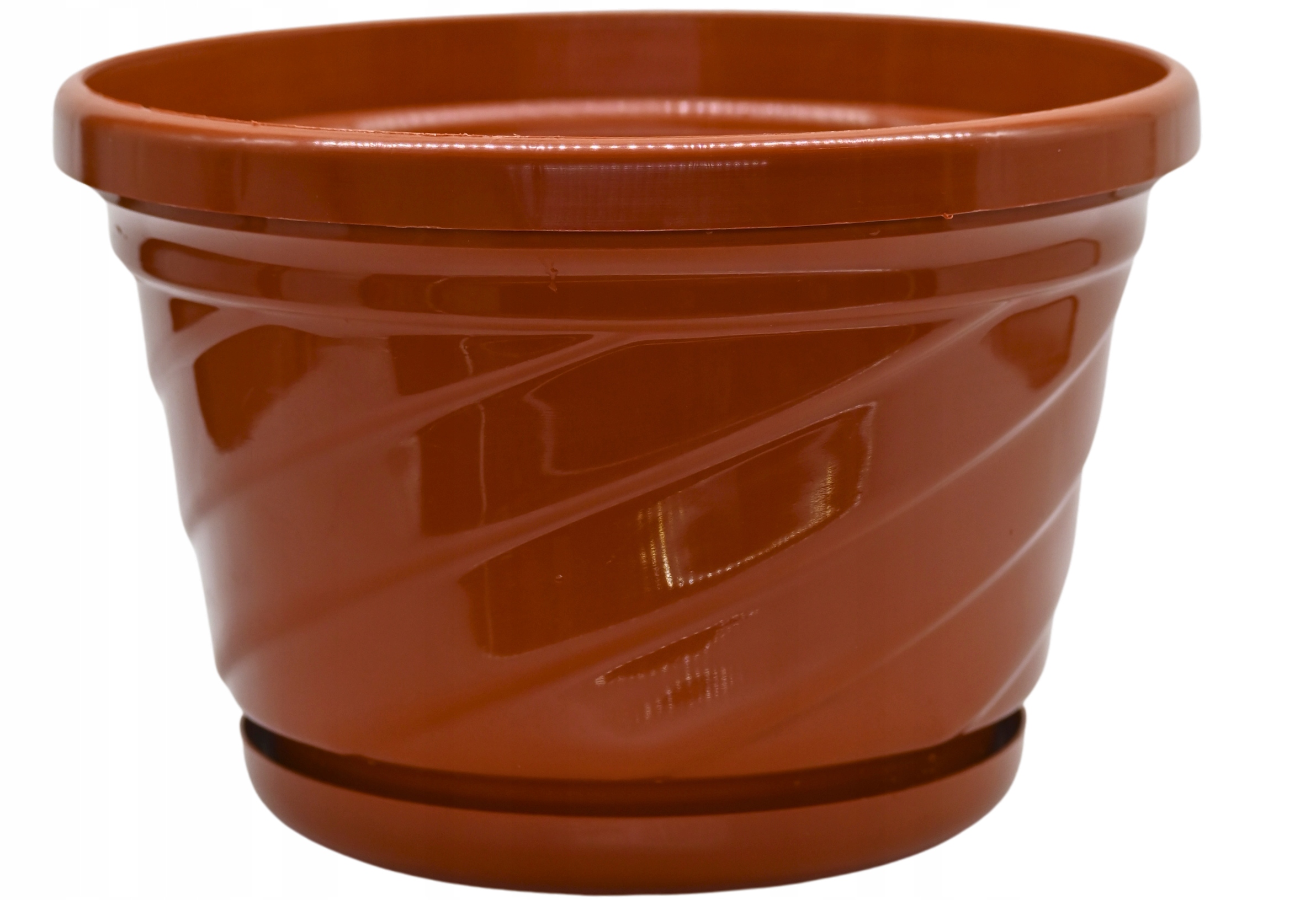 Nowoczesna doniczka z podstawką 21 cm, Eko, UV Odporna, Terracotta