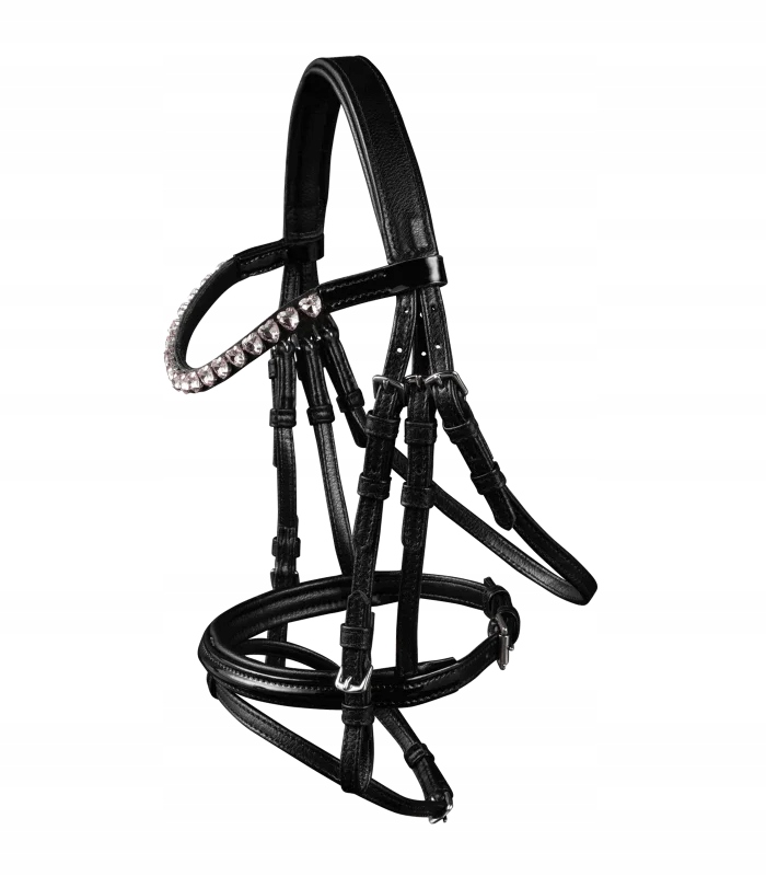 Ohlávka poníka Waldhausen HappyHearts, růžová srdíčka černá Shetty