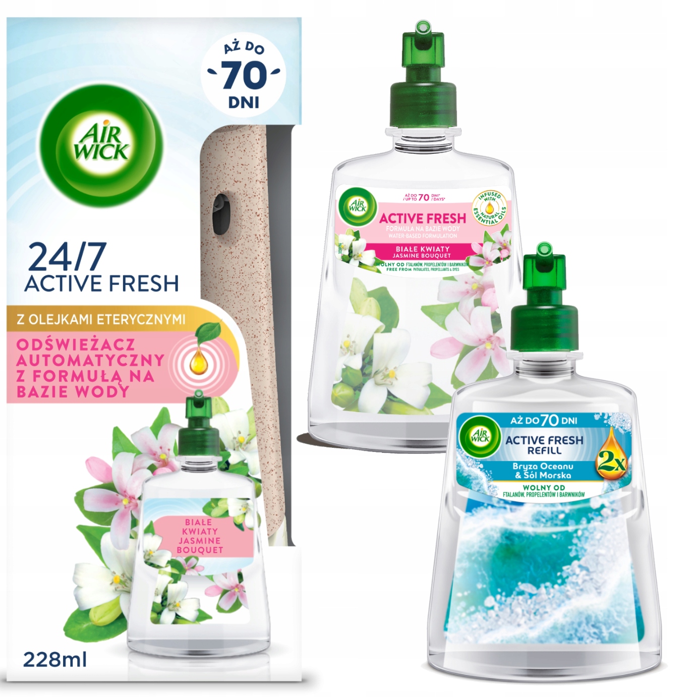 Levně Air Wick Automatický Osvěžovač Vzduchu 3X Náplň 228 ML MIX Sada