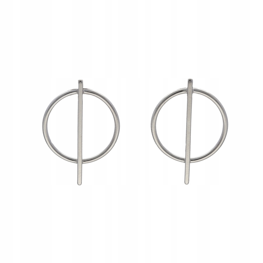 Náušnice s paličkou a kolečkem stříbro rhodiované