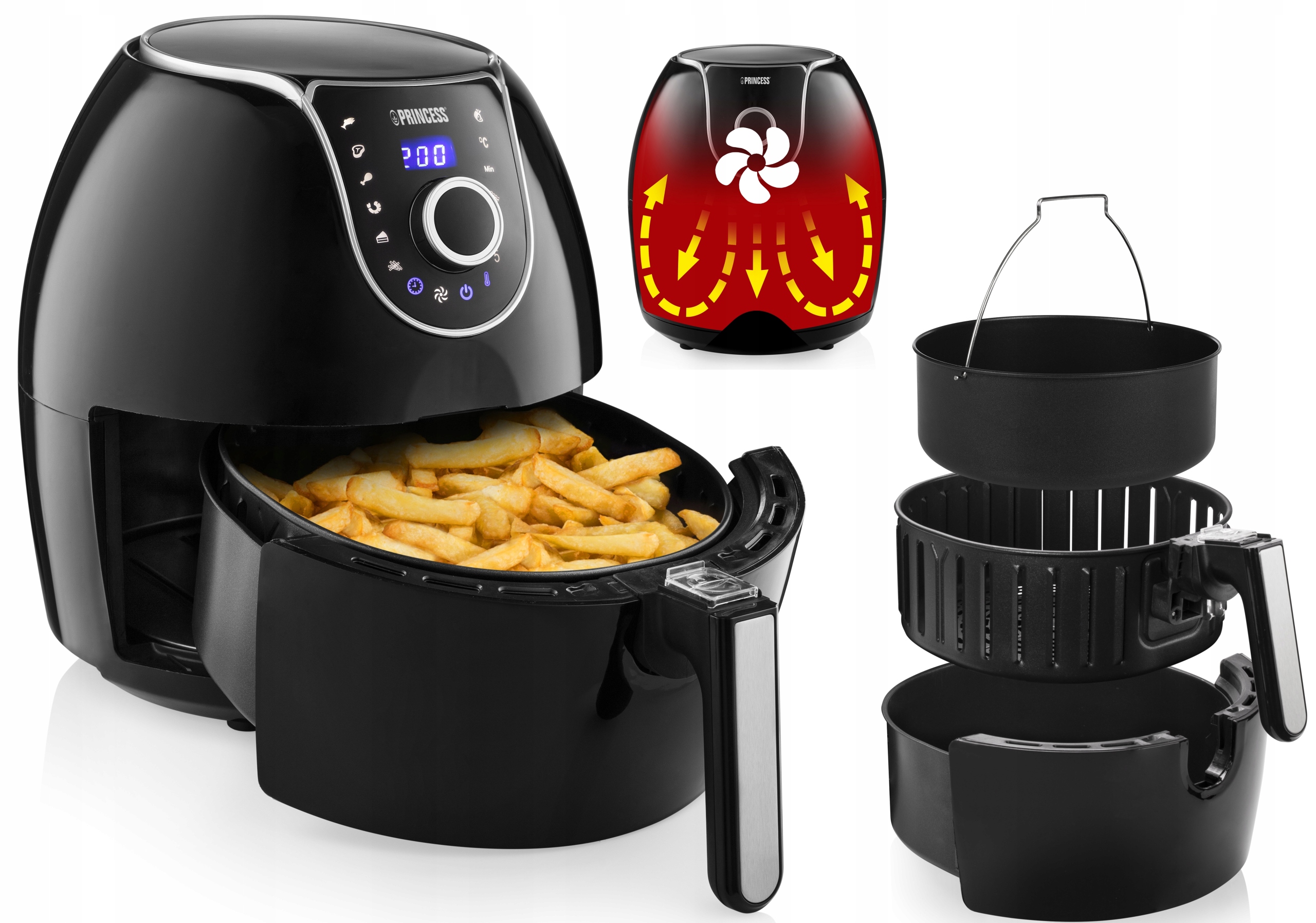 Moderní Digitální Fritéza bez tuku Airfryer 5,2L Programy fitness
