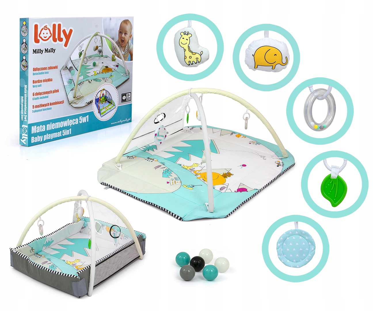 

Mata edukacyjna 5w1 Milly Mally Lolly Słoń