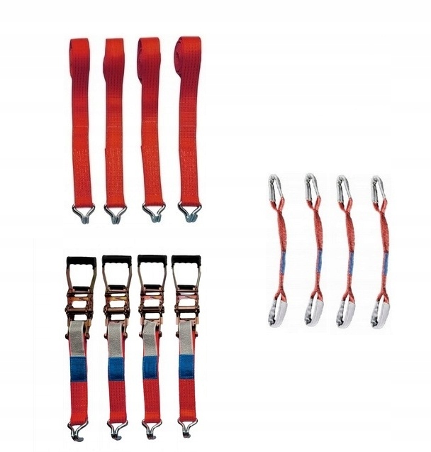 Přepravní pásy Postroj 45 cm 4T červený s hákem a gumovou rukojetí