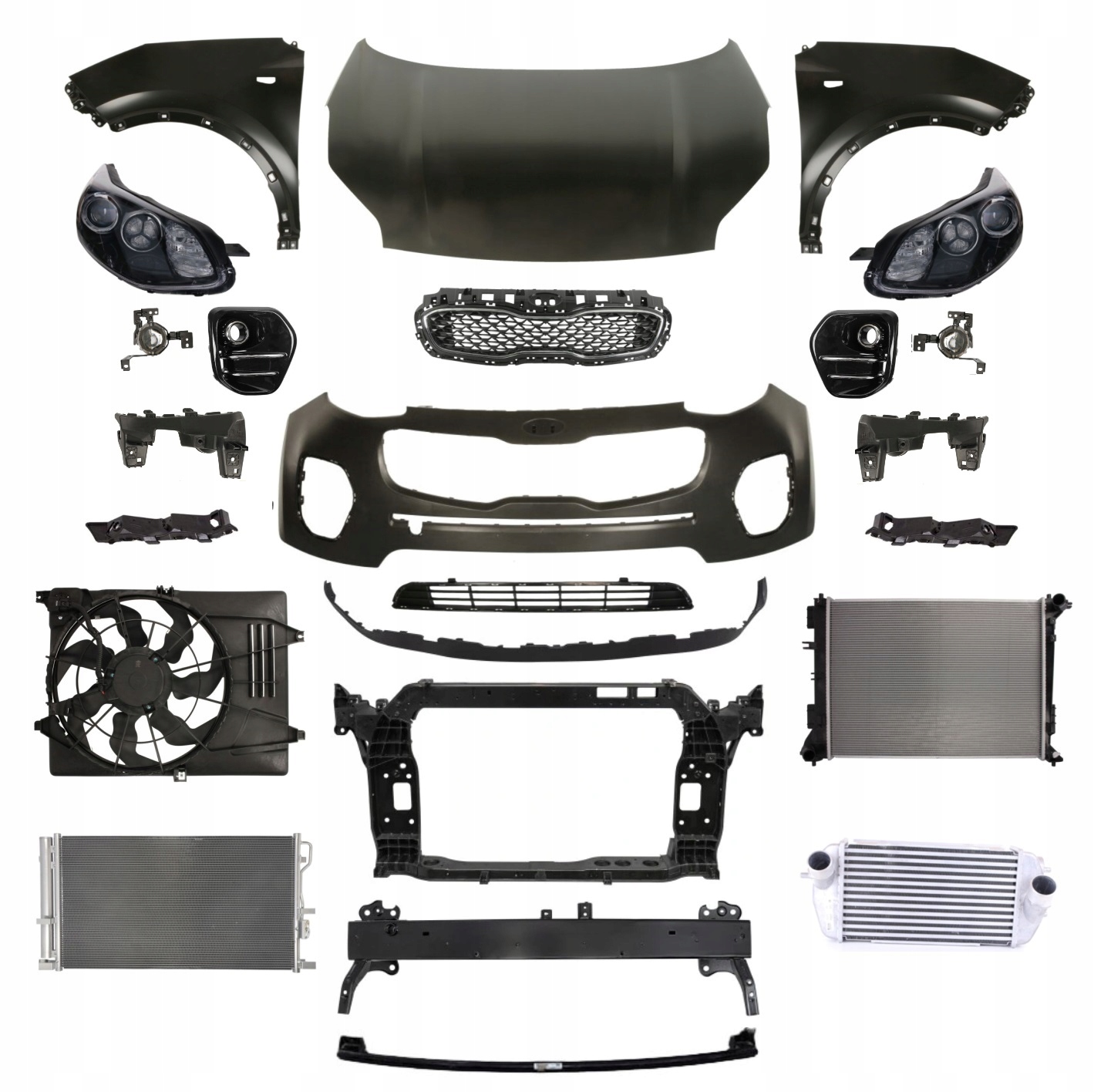 SPORTAGE IV 15-18 ПЕРЕД КАПОТ БАМПЕР ПЕРЕДНЯ ПАНЕЛЬ КРИЛО