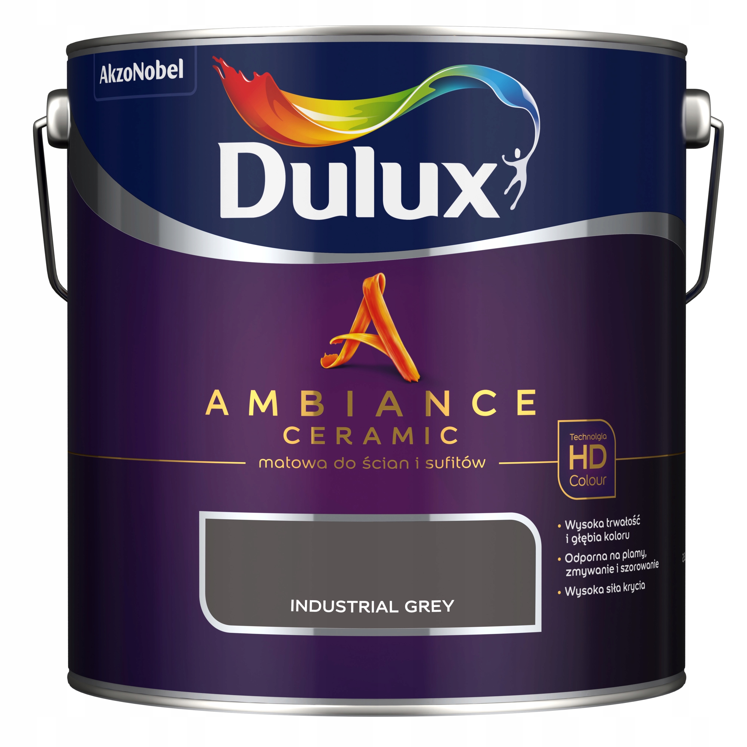 Dulux Ambiance farba ceramiczna matowa ściany sufity Industrial Grey 2,5L
