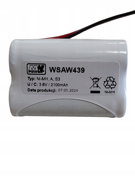 Akumulator NiMH 210AFHT 3T6 3,6V 2100 mAh układ trójkąt z wtykiem