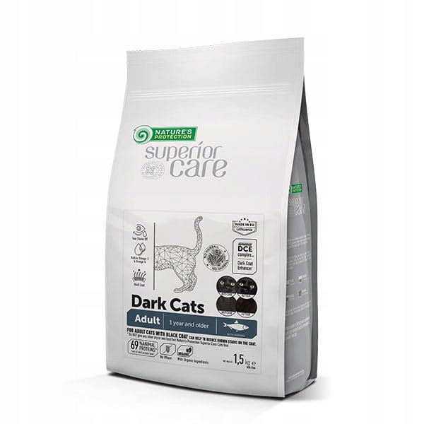 Levně suché krmivo Nature's Protection Dark Cats sleď Adult 1,5 kg