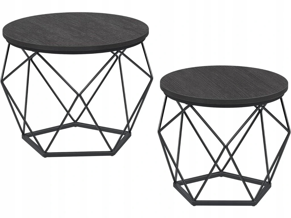 Sada 2 ks odkladacích stolíkov Vasagle Elezi čierna II