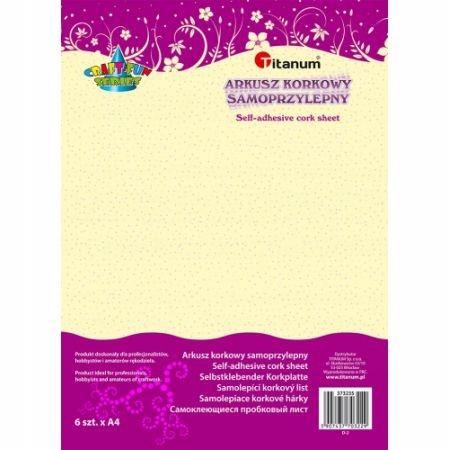 Korek arkusze samoprzylepne A4 op. 6 ark., Craft Fun Marka Titanum