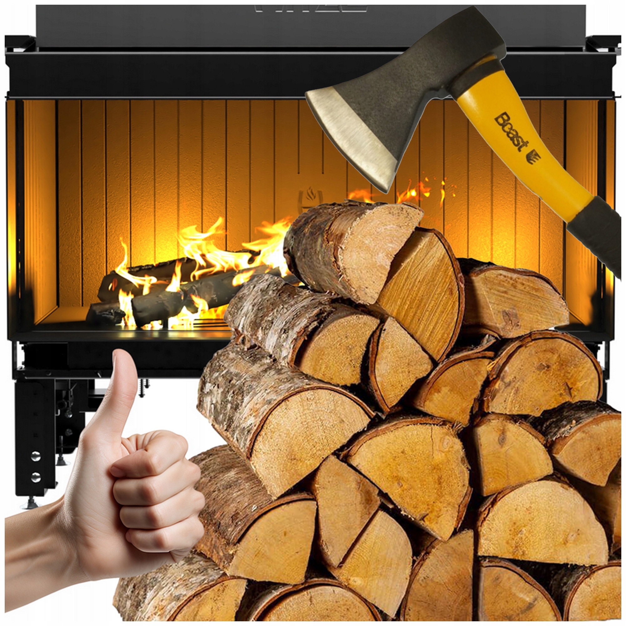 Eko Palivové Krbové Dřevo Do Krbu Bříza 20 Kg Sekera 600 G