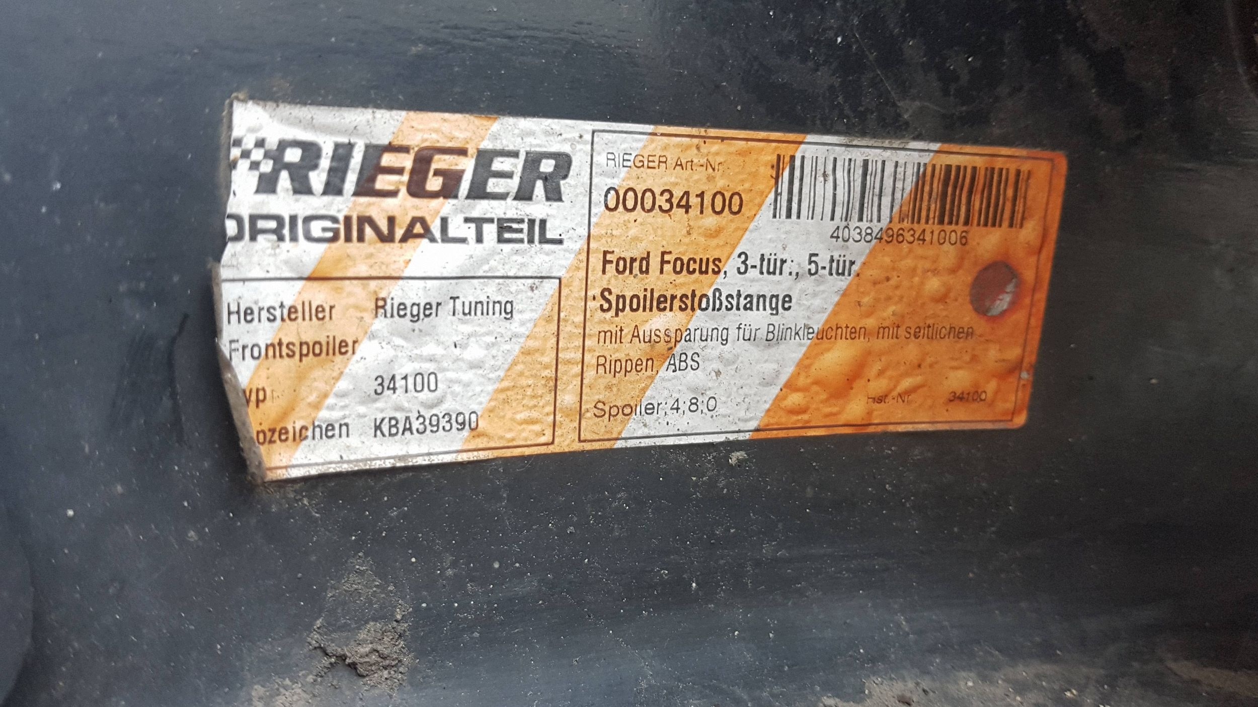 FORD FOCUS 1 and RS RIEGER bumper front KBA39390