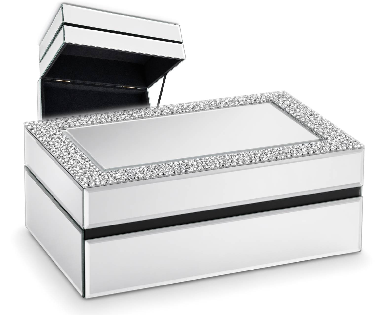 Szkatułka glamour lustrzana 21x13x9 cm kryształki pudełko