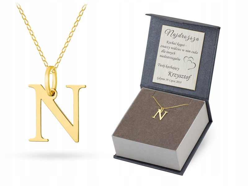 Zlatý Řetízek s přívěskem pr. 585 Písmenko N 14k