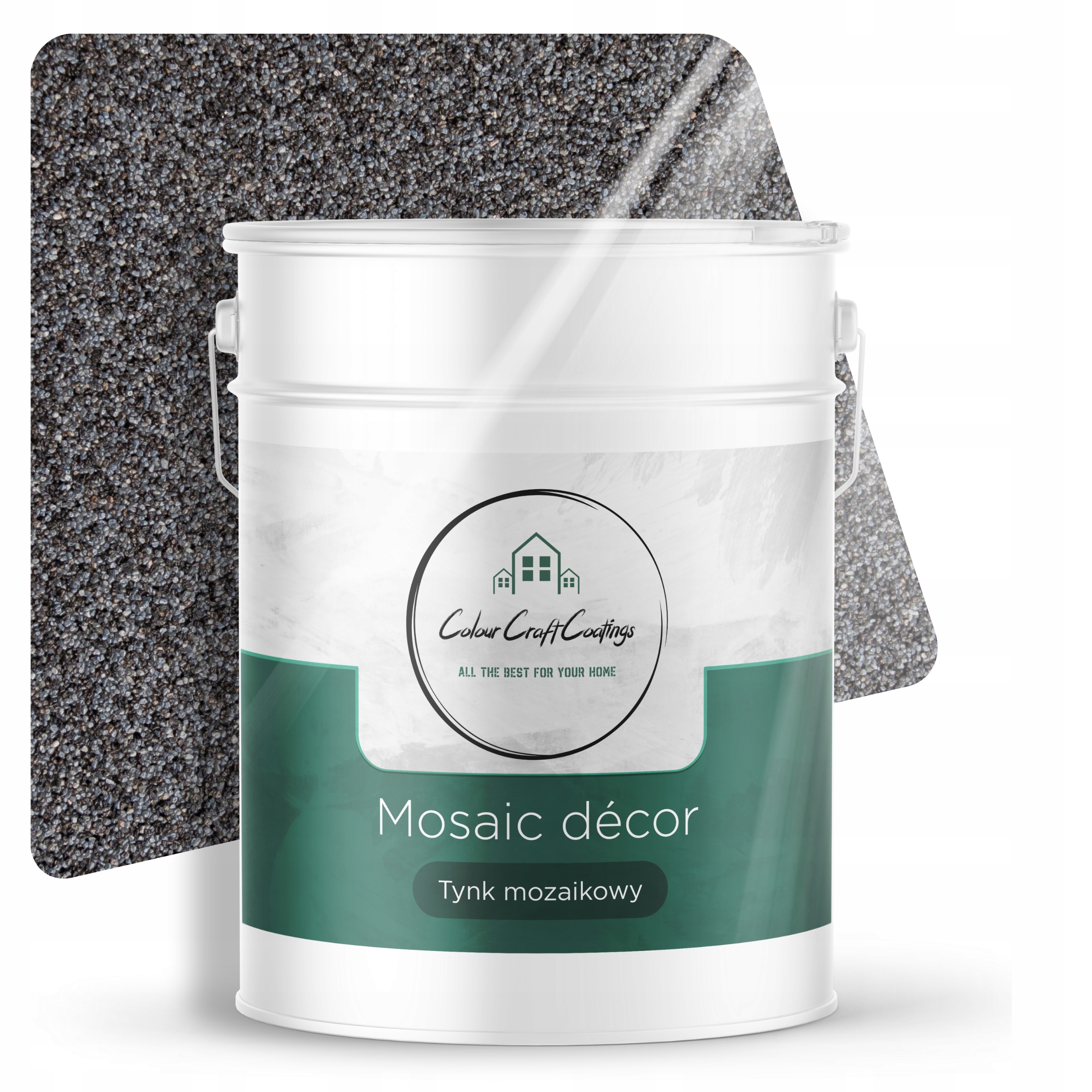 Tynk Mozaikowy Szary Ciemny Grafitowy Mozaika Żywiczny Ozdobny M42 12,5kg