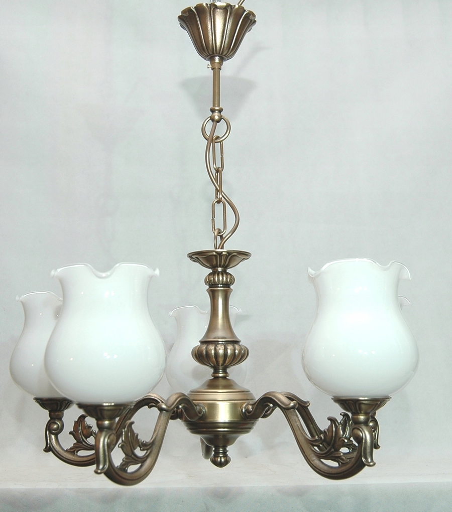 Mosadzný luster, závesná mosadzná lampa