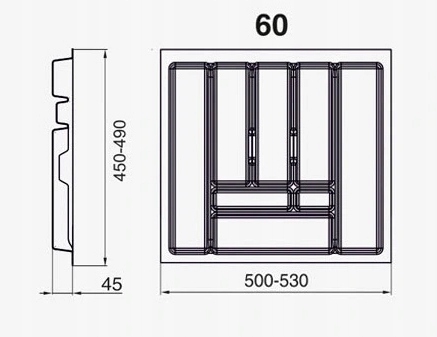 Wkład organizer do szuflady pro 60 na sztućce REJS Marka Rejs