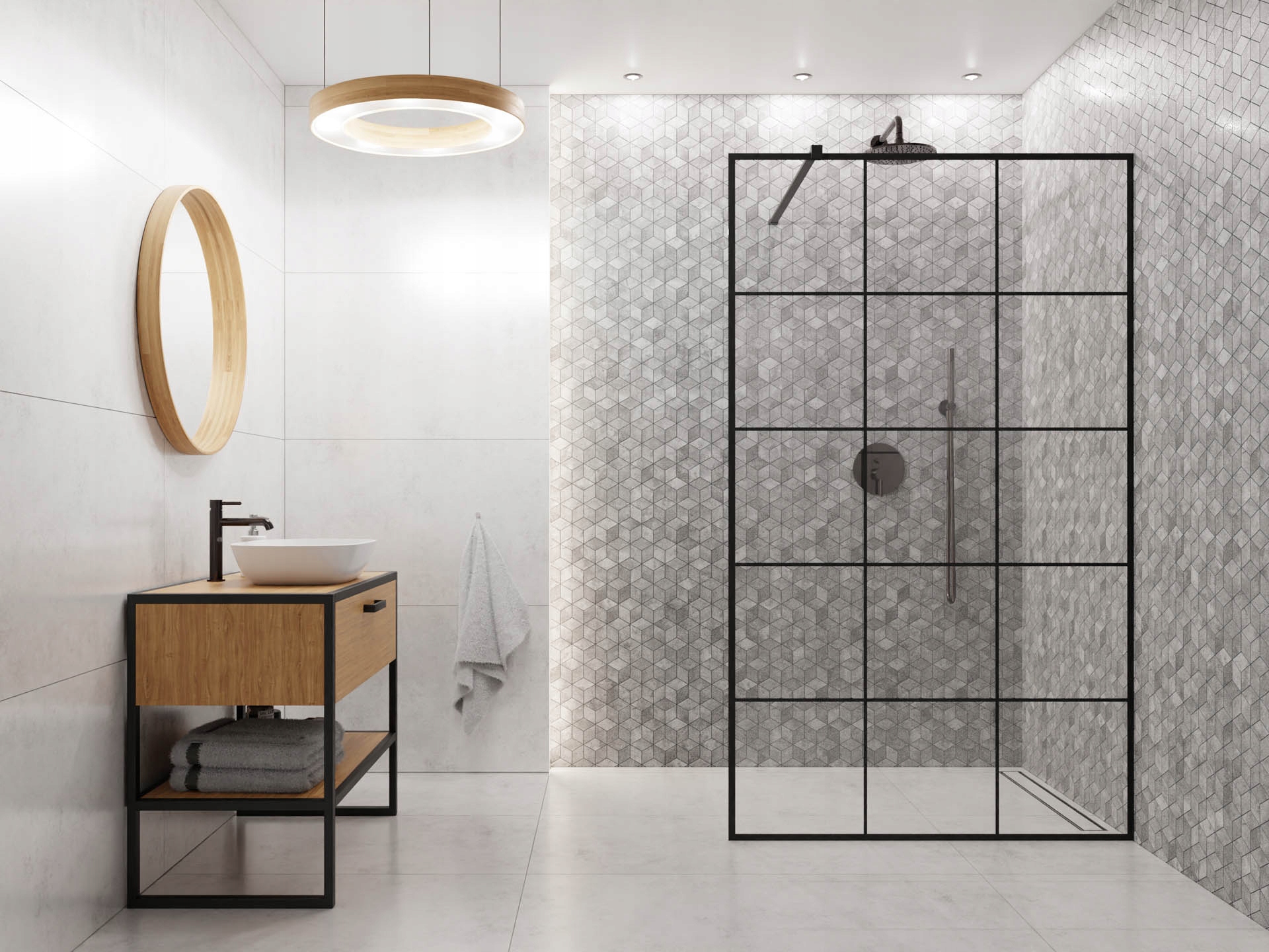 MOZAIKA GRESOWA DIAMOND ROMB CIEMNA SZARA LAPPATO Kolekcja Blizzard