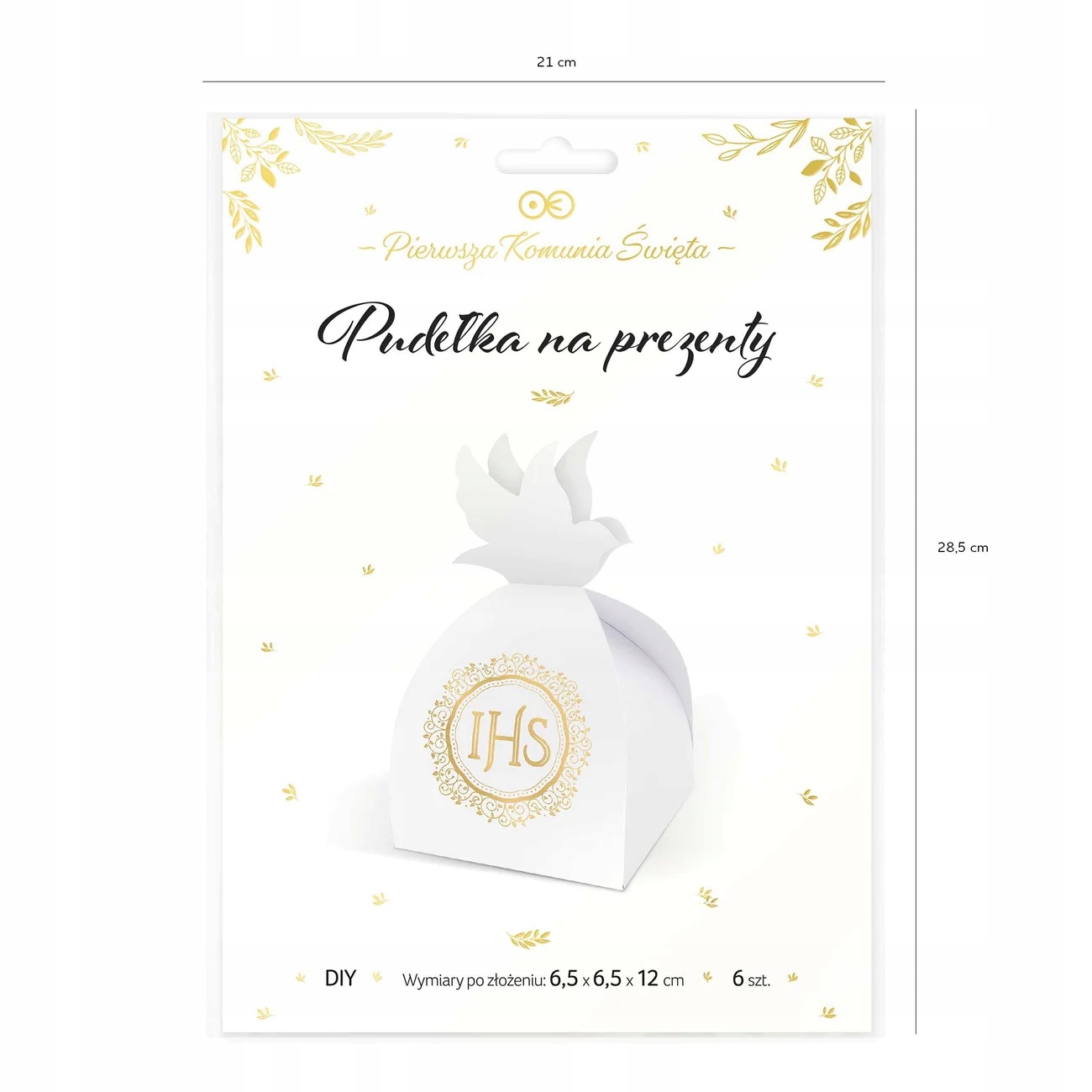 PUDEŁECZKA podziękowania dla gości Komunia 6 szt Marka PartyPal