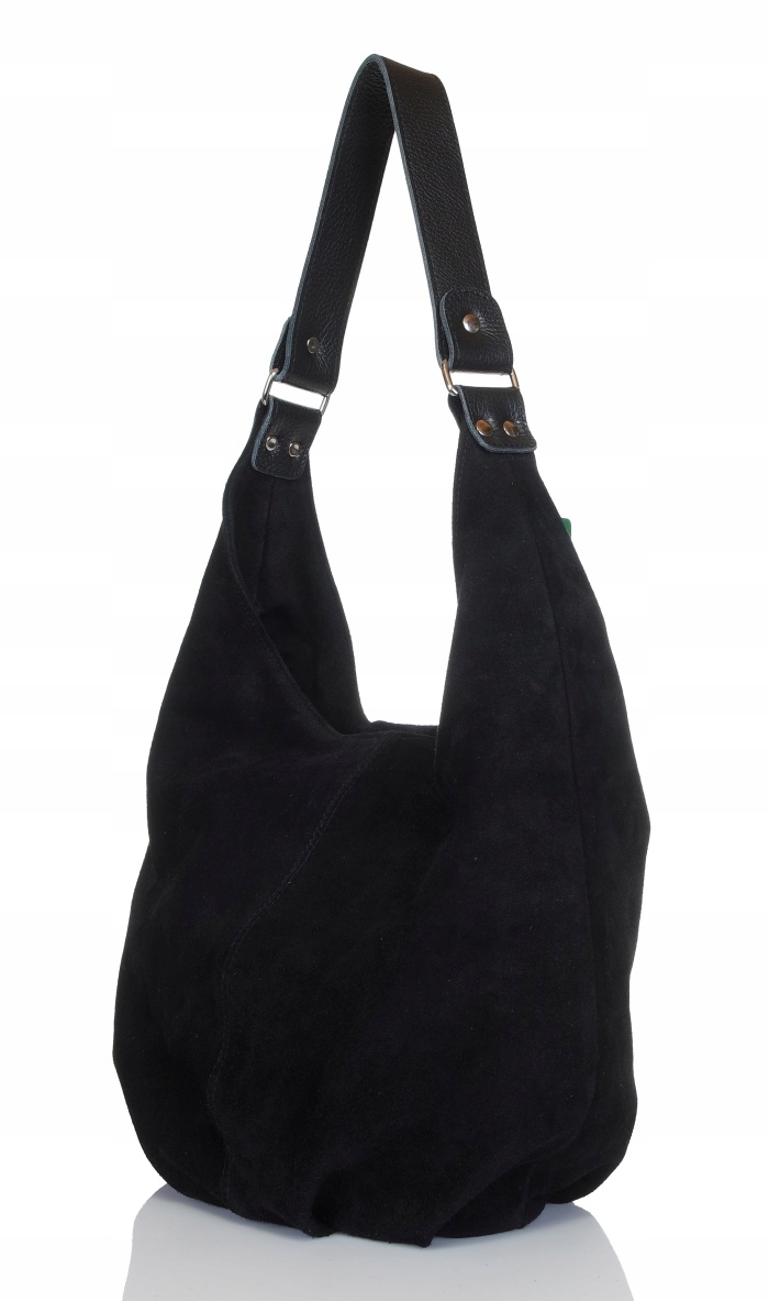 VERA PELLE Włoska Zamszowa TOREBKA worek SKÓRA ZJ1 Model ZJ11