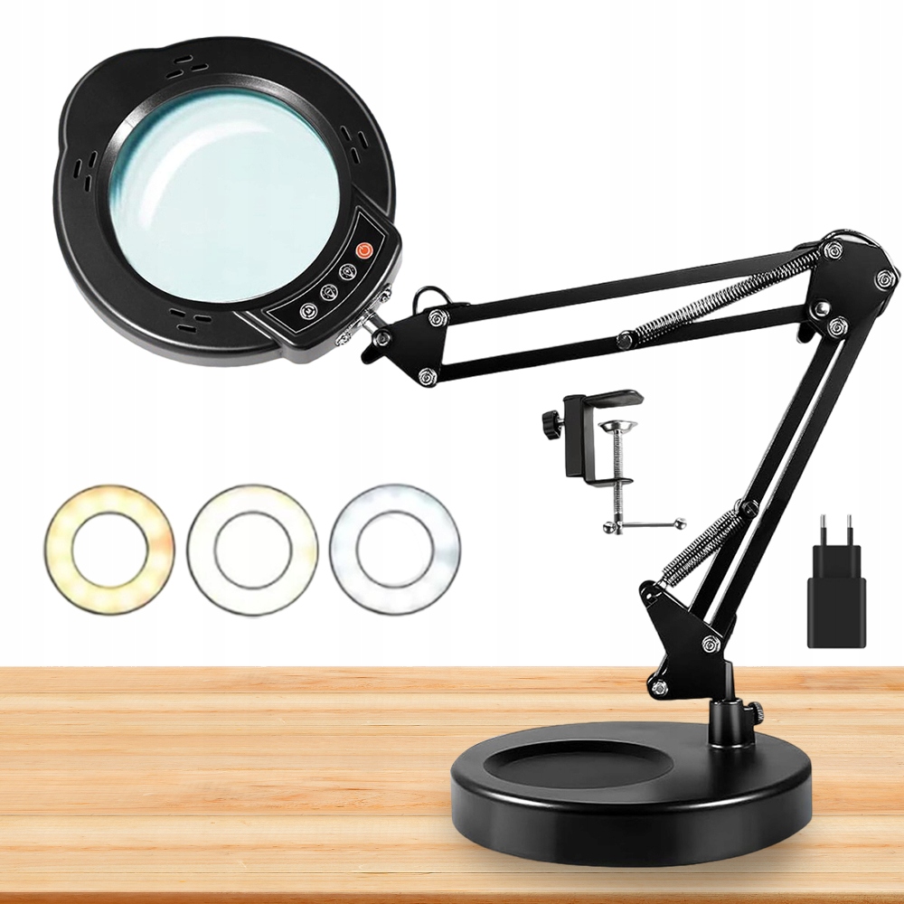 Skládací 10 X Stolní Lupa Lampa Ochrana Očí Čtení Lampa Pro Výuku Černá