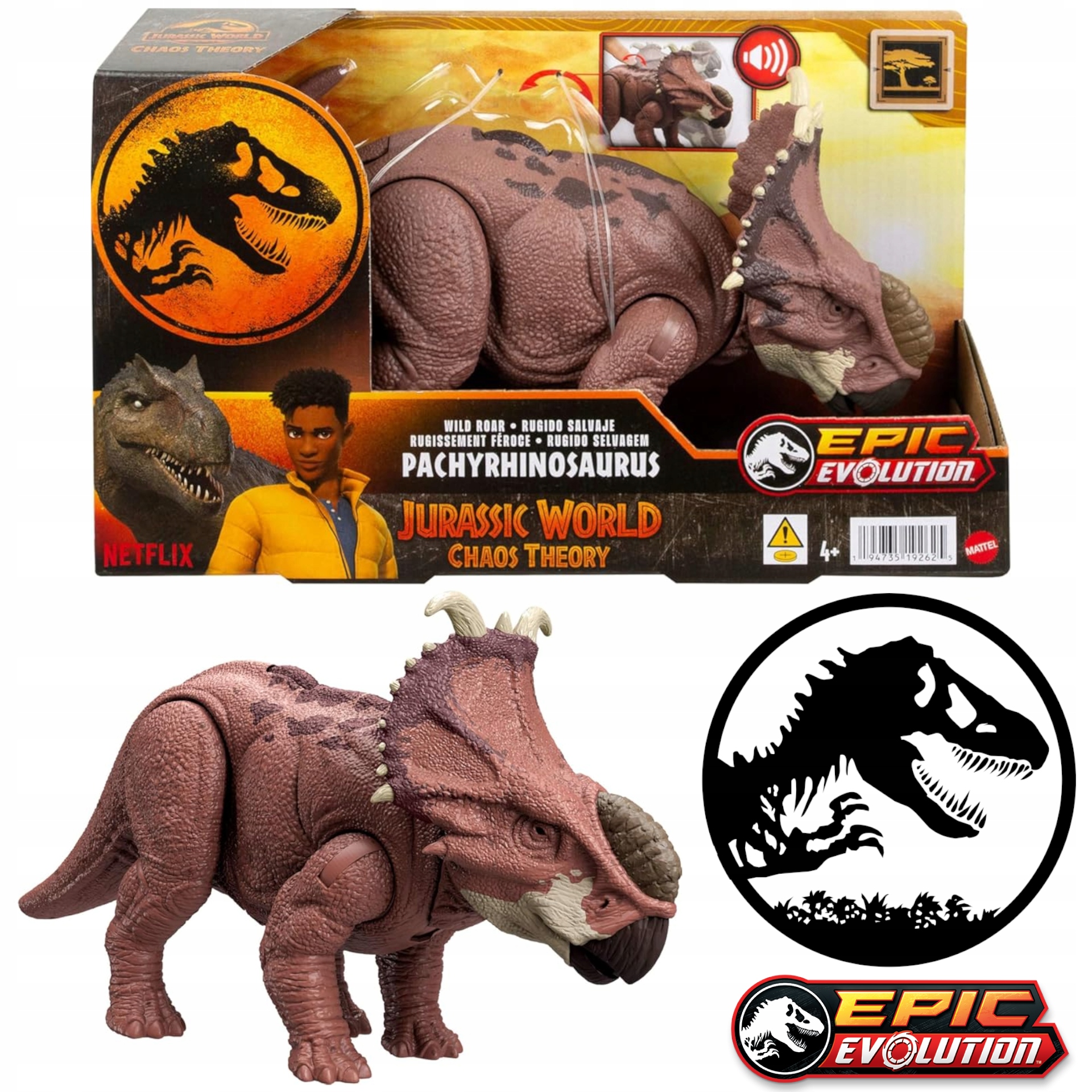 JURASSIC WORLD PACHYRHINOSAURUS RUCHOMA FIGURKA KOLEKCJONERSKA