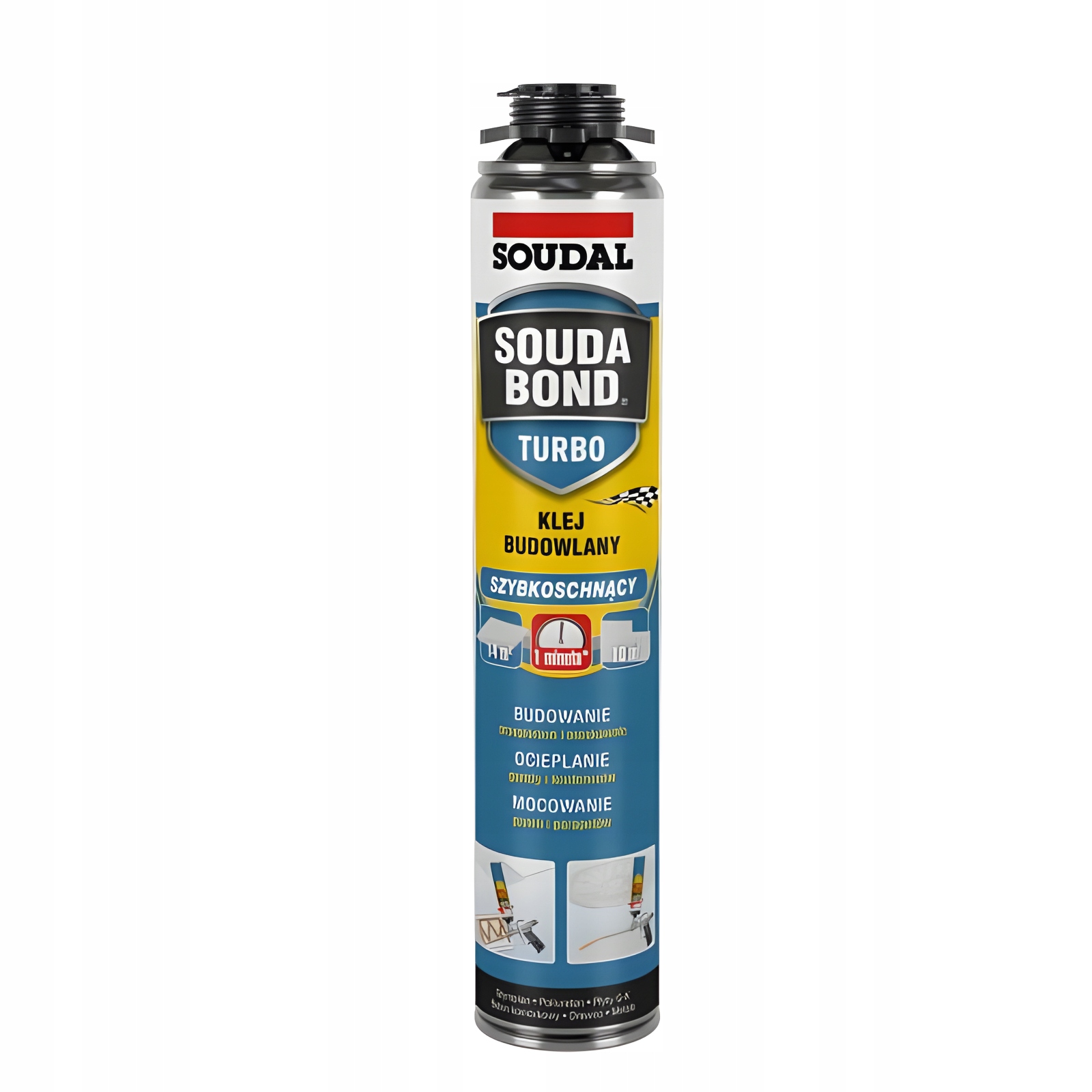 SOUDAL PIANOKLEJ BUDOWLANY SOUDABOND TURBO UNIWERSALNY SZYBKOSCHNĄCY 750 ML
