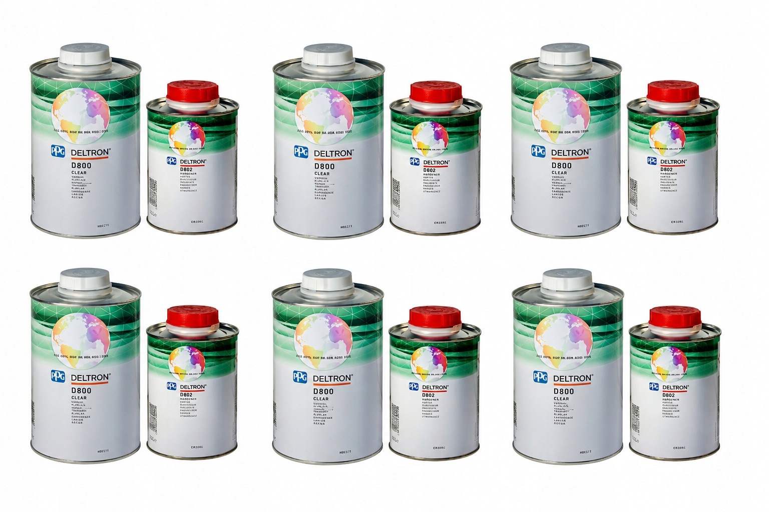 6 x Lakier bezbarwny Ppg Deltron D800 1l utwardzacz D802 0,5l