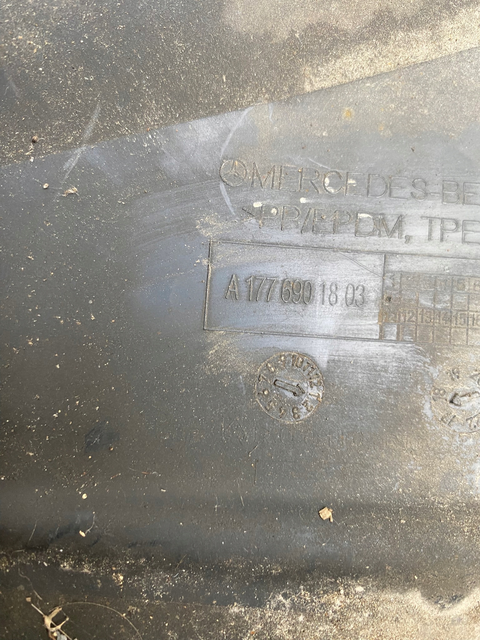MERCEDES A-KLASA W177 18- right lower cover chassis
