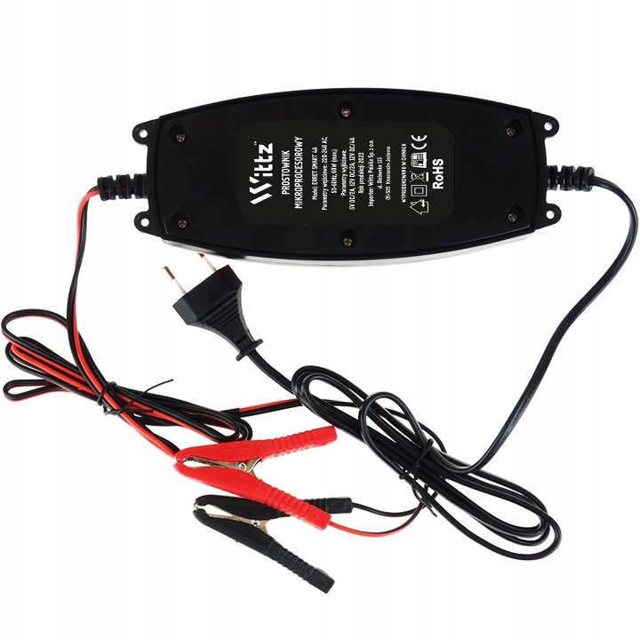 Ładowarka PROSTOWNIK do akumulatorów żelowych GEL AGM 6V 12V 2A 4A LCD Model SMART 4A