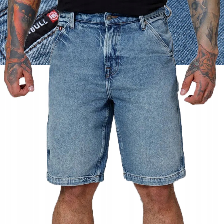 Pánské džínové šortky Pitbull Carpenter Modré Kraťasy Jeans